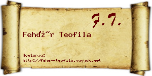 Fehér Teofila névjegykártya